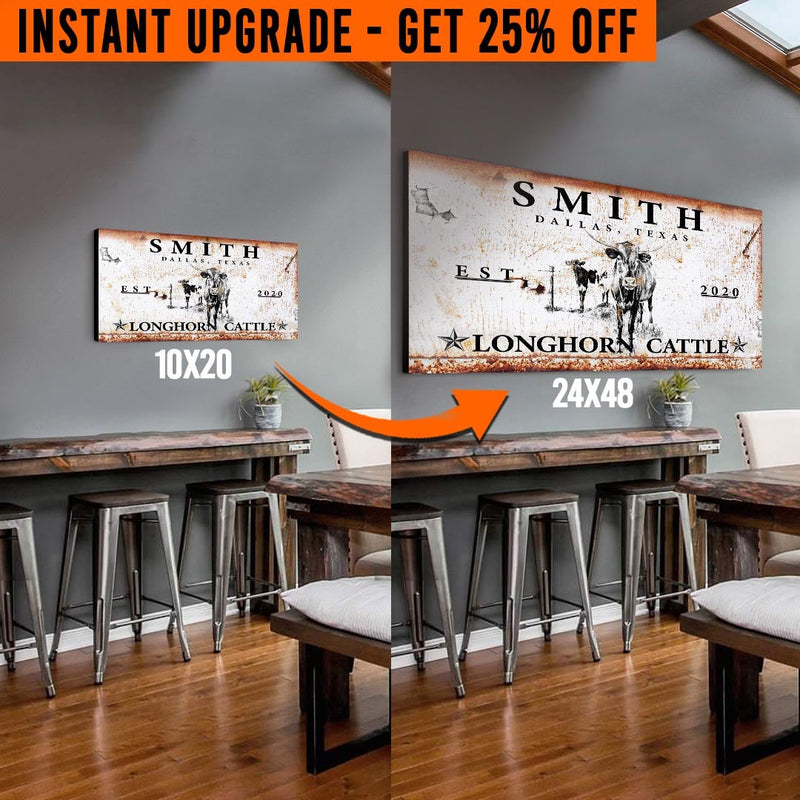 Upgrade Your 'Long Horn' (Style 2) Canvas To 24x48 Inches