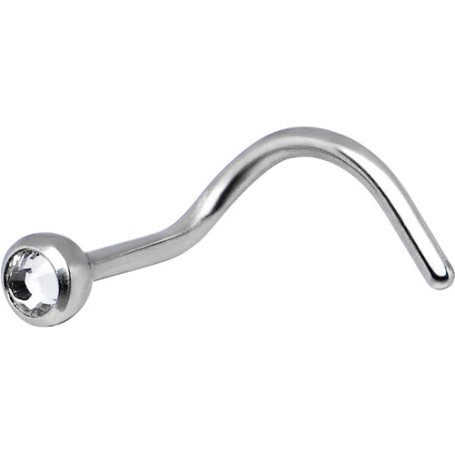 Polished Grade 23 Titanium Crystalline Gem Nose Ring