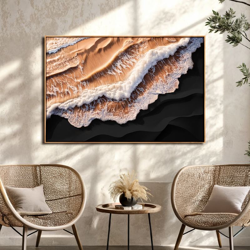 Amber Ocean Waves Wall Art