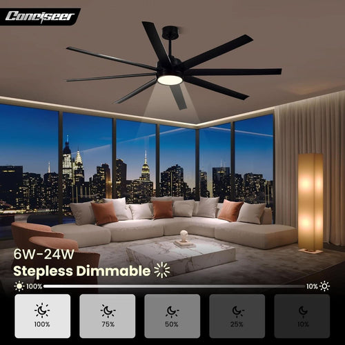 72 Inch Ceiling Fan DC Motor High Performance Quiet
