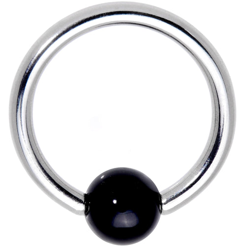 14G 7/16 Black Ball BCR Captive Ring