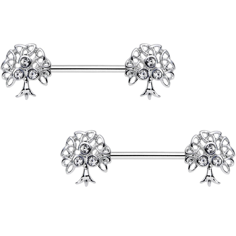 9/16 Clear Gem Trio Fruit Tree Barbell Nipple Ring Set