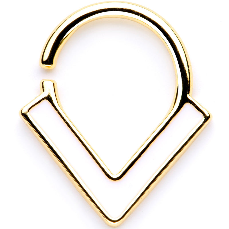 16G Gold Tone Anodized Flying V Seamless Circular Ring