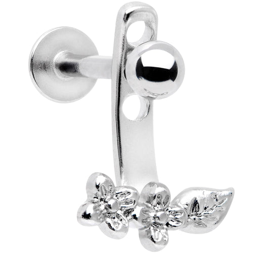16G 3/8 Leafy Flowers Dangle Cartilage Tragus Helix Piercing