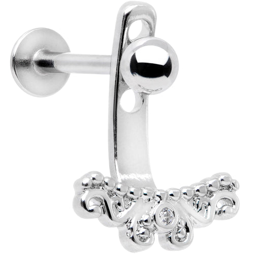 Clear Gem Victorian Swirl Dangle Cartilage Tragus Helix Piercing