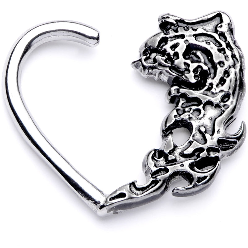 16G 3/8 Tribal Wave Left Heart Closure Ring