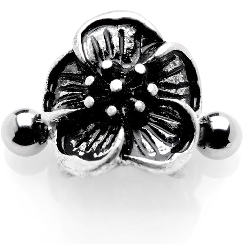 16G 1/2 Blooming Tropical Flower Cuff Cartilage Earring