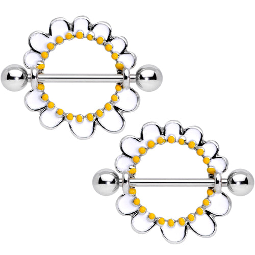 14G 7/8Glow in the Dark Daisy Flower Nipple Shield Set