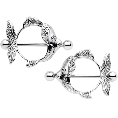 14G 9/16 Angelic Angelfish Nipple Shield Set