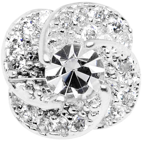 14G Clear CZ Gem Roses Romance Dermal Anchor Top