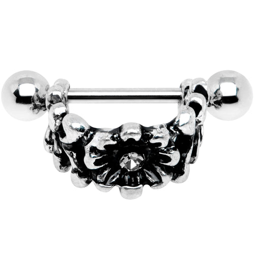16G 3/8 Clear Gem Floral Wreath Cuff Cartilage Earring