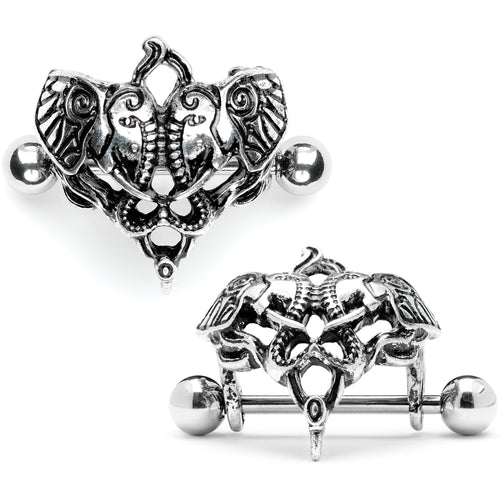 14G 9/16 Dueling Elephants Nipple Shield Set