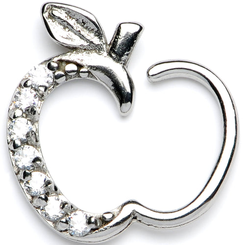 16G 3/8 Clear CZ Gem Tasty Treat Right Apple Closure Ring