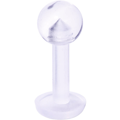14G 1/4 Clear Flexible Bioplast Labret Monroe Retainer
