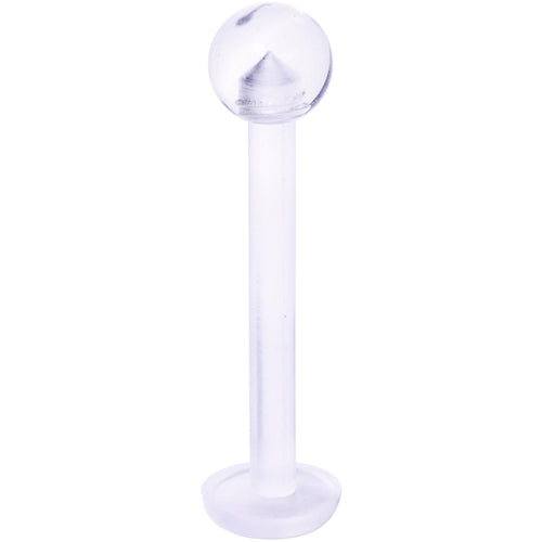 14G 9/16 Clear Flexible Bioplast Straight Barbell Retainer