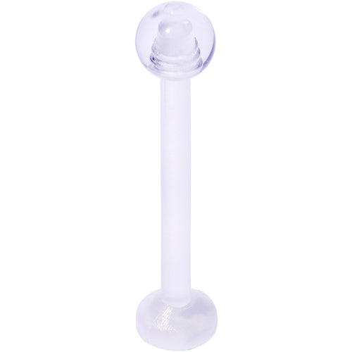 14G 5/8 Clear Flexible Bioplast Straight Barbell Retainer
