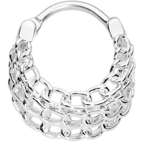 16G 3/8 Triple Chain Hinged Septum Ring