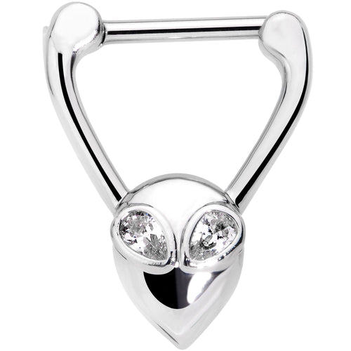 16G 3/8 Clear Gem Alien Septum Clicker