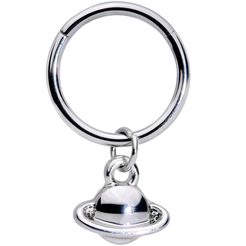 16G 3/8 Ringed Planet Saturn Dangle Hinged Segment Ring