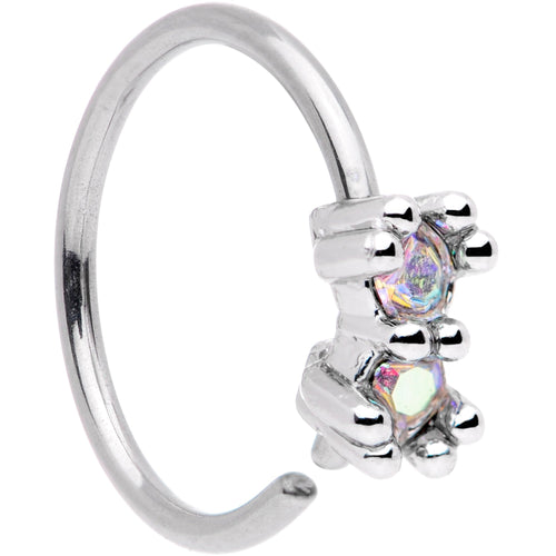 20G 5/16 Aurora Gem Duo Petite Nose Hoop