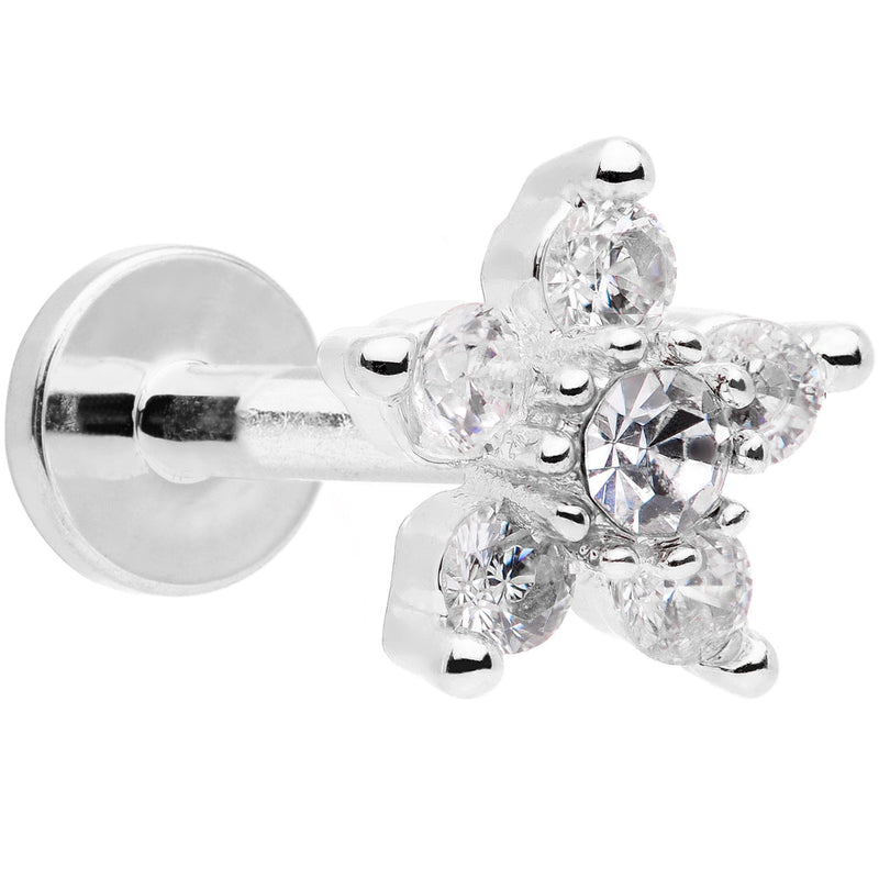 16G 5/16 Clear CZ Star Internally Threaded Labret