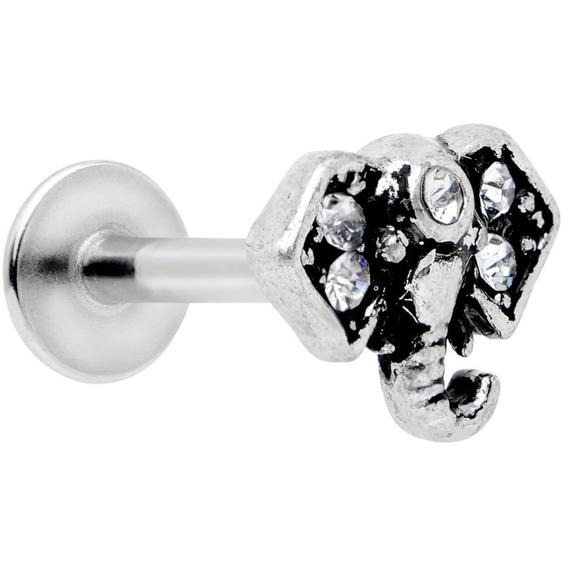 16G 5/16 Clear Gem Regal Elephant Labret Monroe Tragus