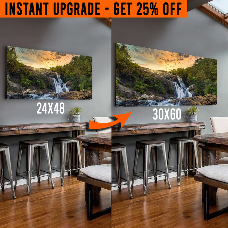 Upgrade Your 48x24 Inches 'Sunset Nature Wilderness' Canvas To 60x30 Inches
