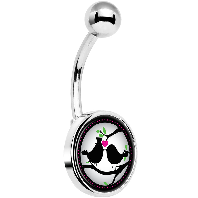 Lovebirds Silhouette Belly Ring