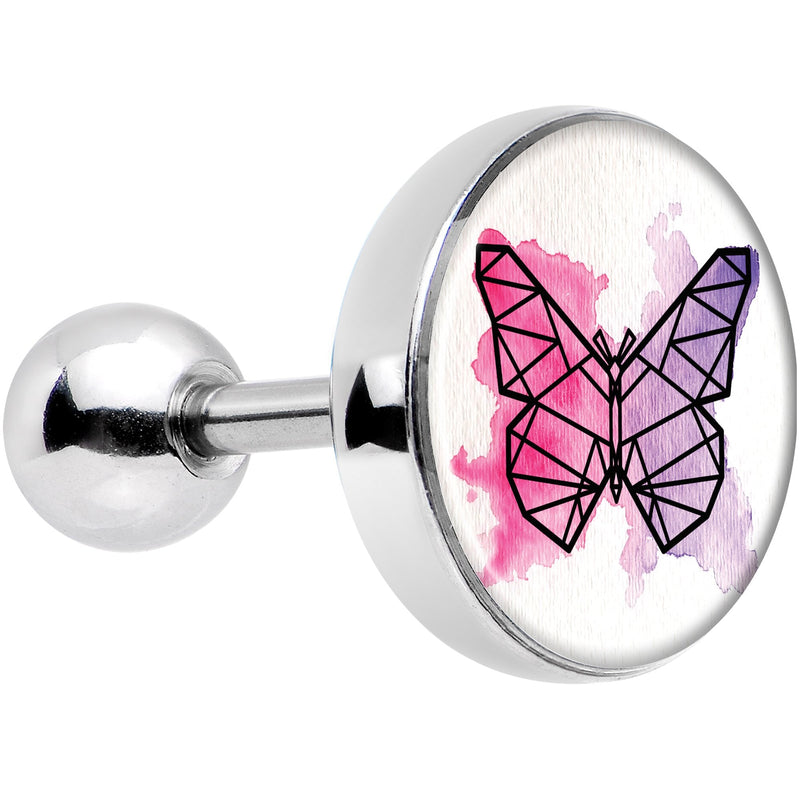 16G 1/4 Watercolor Geometric Butterfly Tragus Cartilage Earring