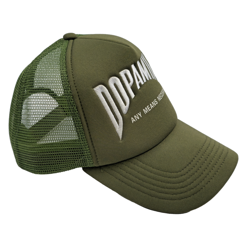 Dopamine Trucker Hat Olive