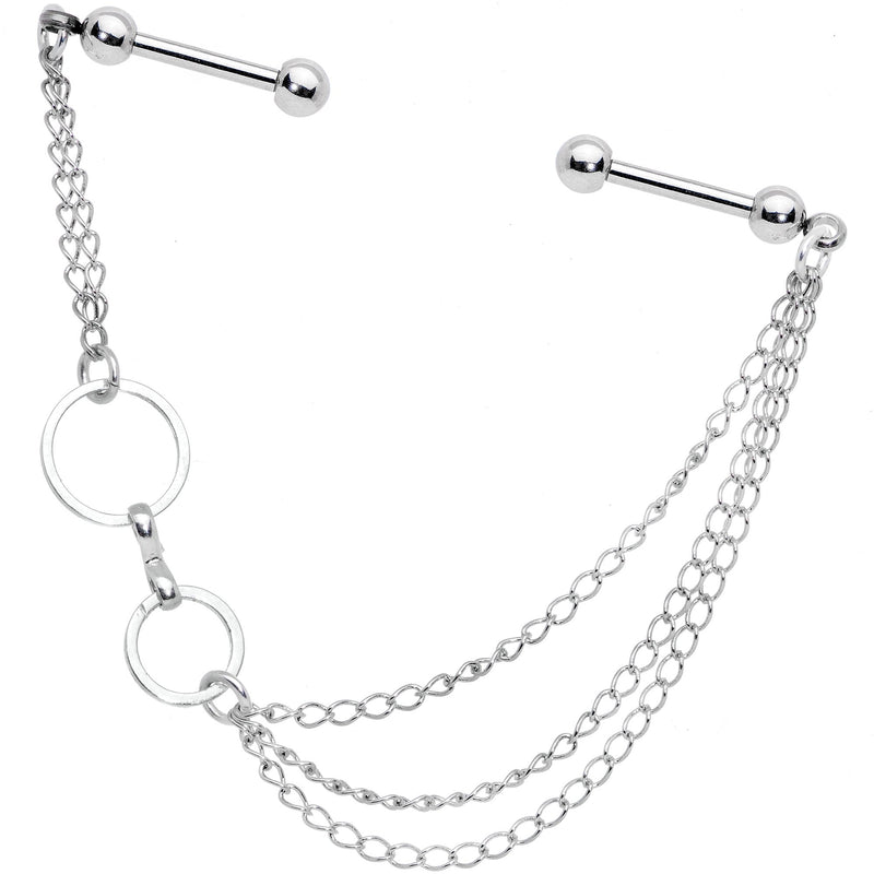 Handmade Twin Circle Chain Double Industrial Barbell