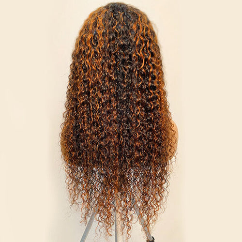 Curly Hair Highlight 1b/30 Lace Frontal Wigs