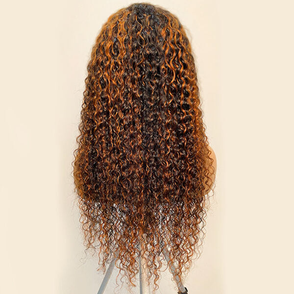 Curly Hair Highlight 1b/30 Lace Frontal Wigs