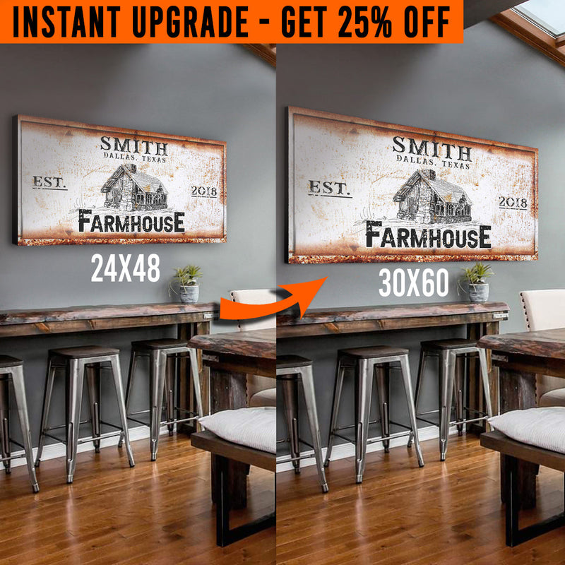 Upgrade Your 48x24 Inches 'Farmhouse' (Style 3) Canvas To 60x30 Inches