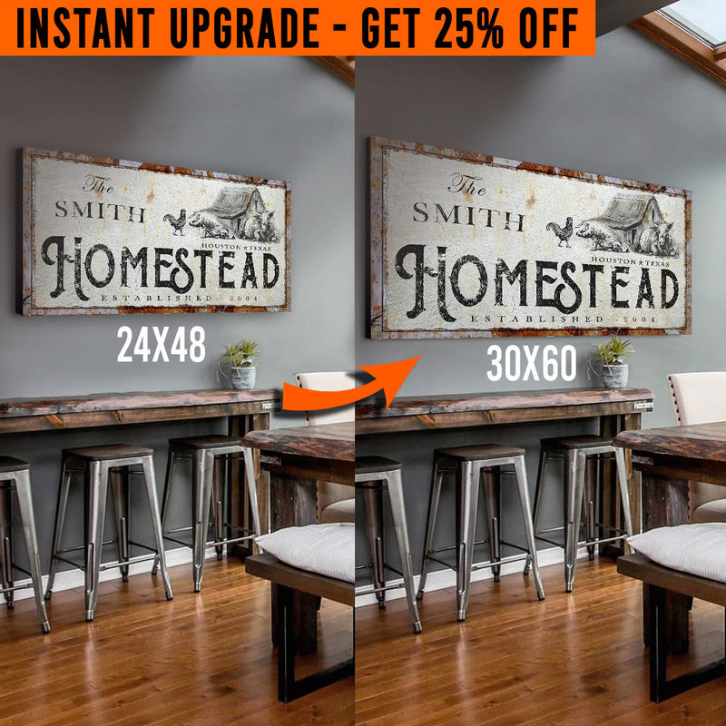 Upgrade Your 20x10 Inches 'Homestead' (Style 1) Canvas To 48x24 Inches