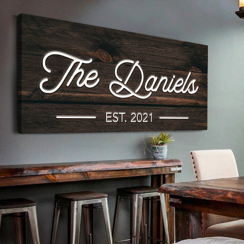 Wooden Family Name Sign