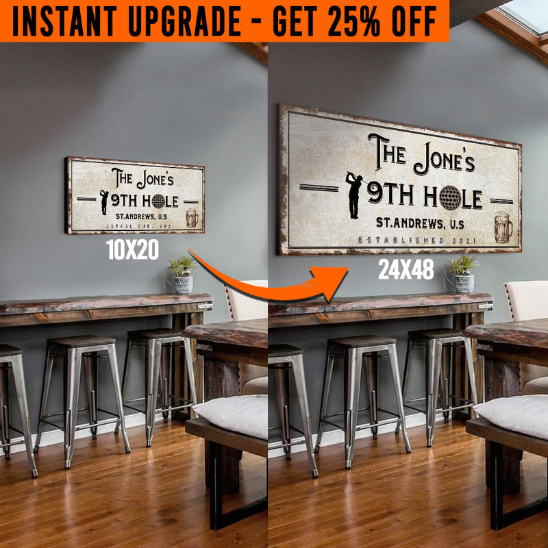 Upgrade Your 20x10 Inches '19th Hole Golf' (Style 1) Canvas To 48x24 Inches