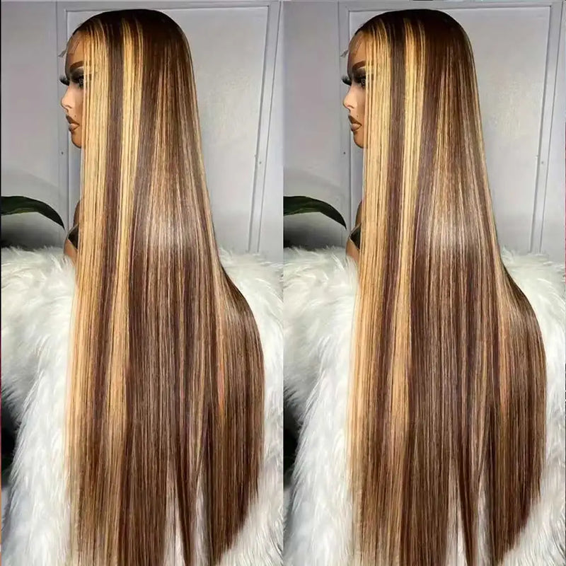 Highlight Wigs Colored Straight Lace Front Human Hair Wigs For Women Honey Blonde Straight 13x4 Hd Lace Frontal Wigs Human Hair