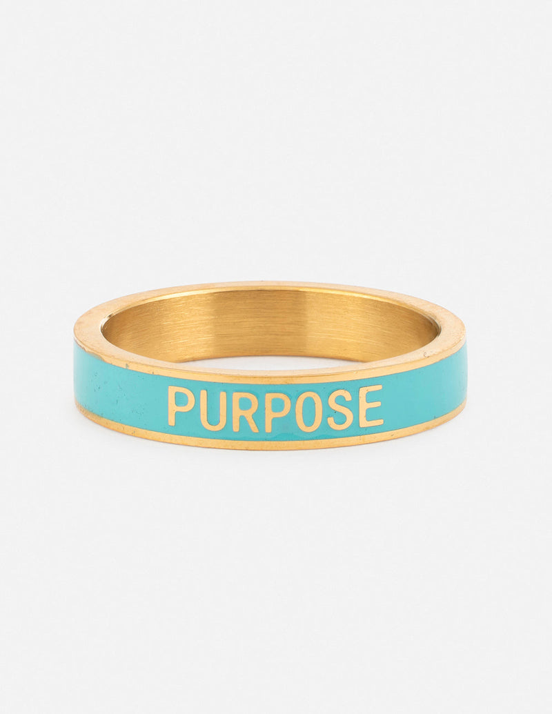 Teal Enamel Purpose Ring