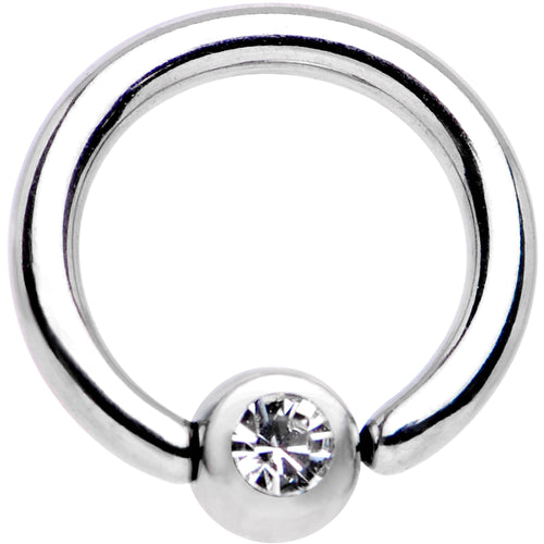 16G 1/4 Clear Gem BCR Captive Ring