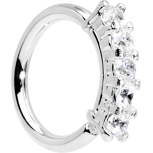 16G 5/16 Clear CZ Quintet Seamless Circular Ring