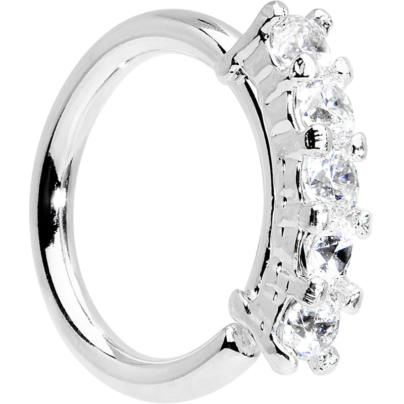 16G 5/16 Clear CZ Quintet Seamless Circular Ring