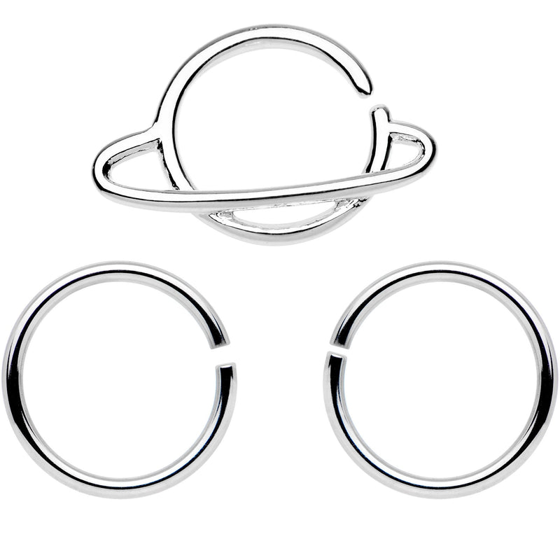 16G 3/8 Rings of Saturn Septum Ring Pack Set of 3