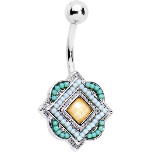 Yellow Gem Aqua Pink Baby Blue Orb Easter Sunday Belly Ring