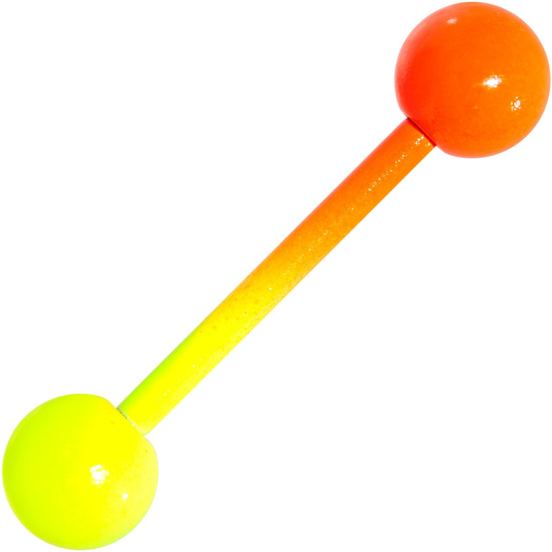 Color Plated Yellow Orange Fade Barbell Tongue Ring