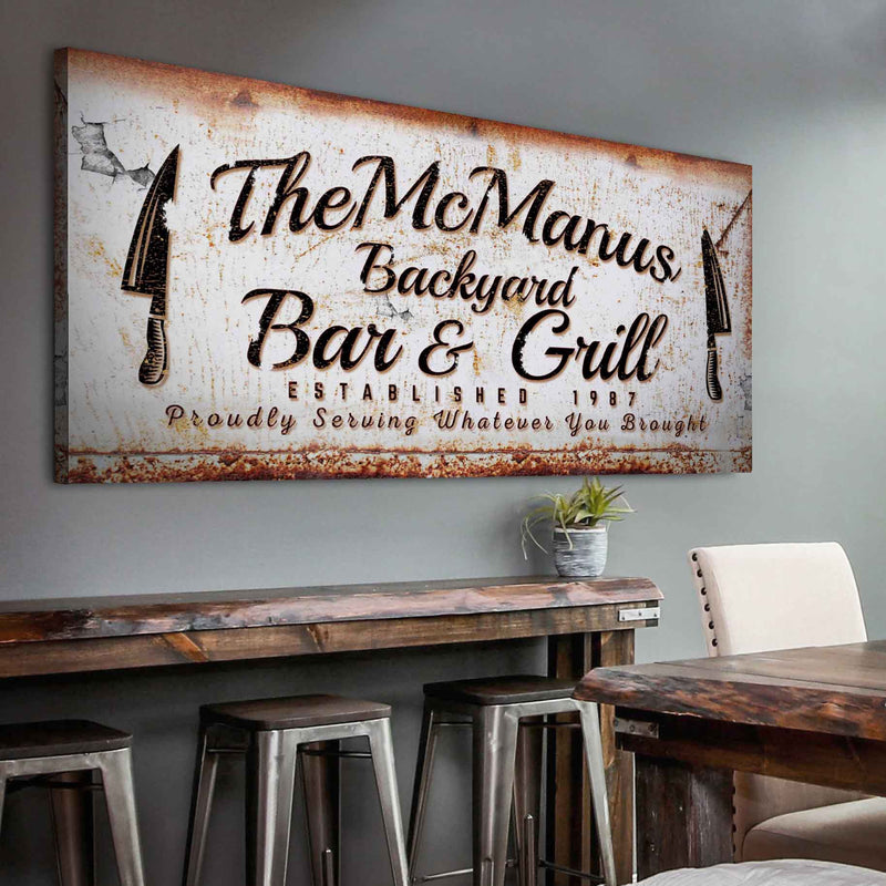Backyard Bar & Grill Sign IV