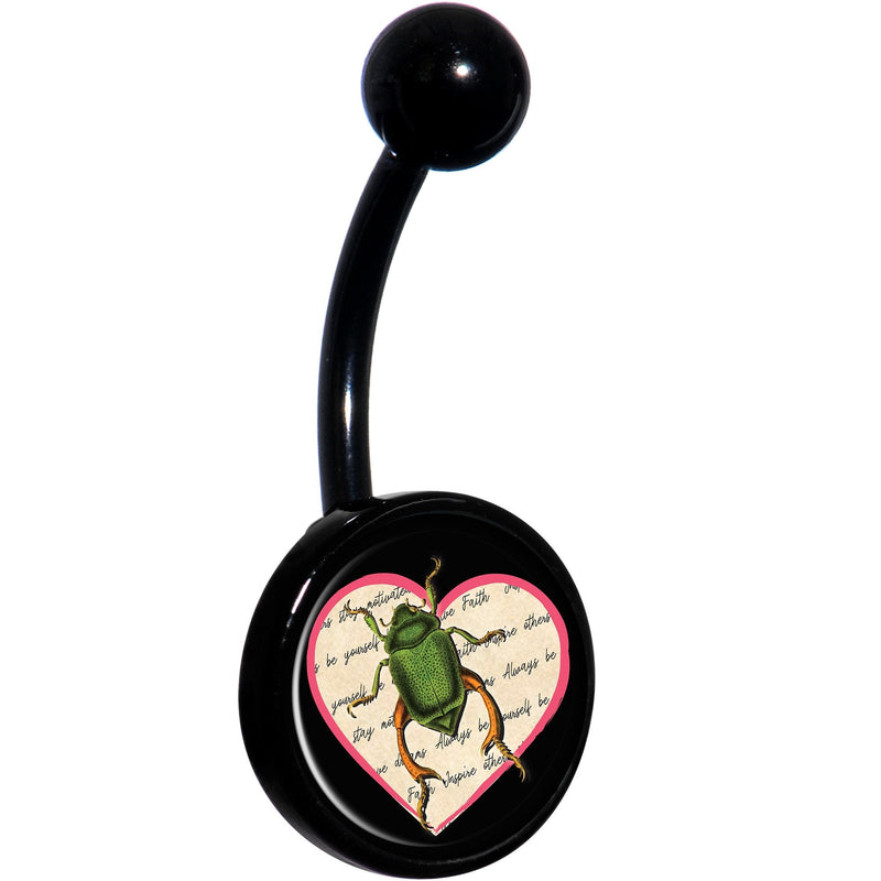 Love Letter Beetle Bug Black Belly Ring